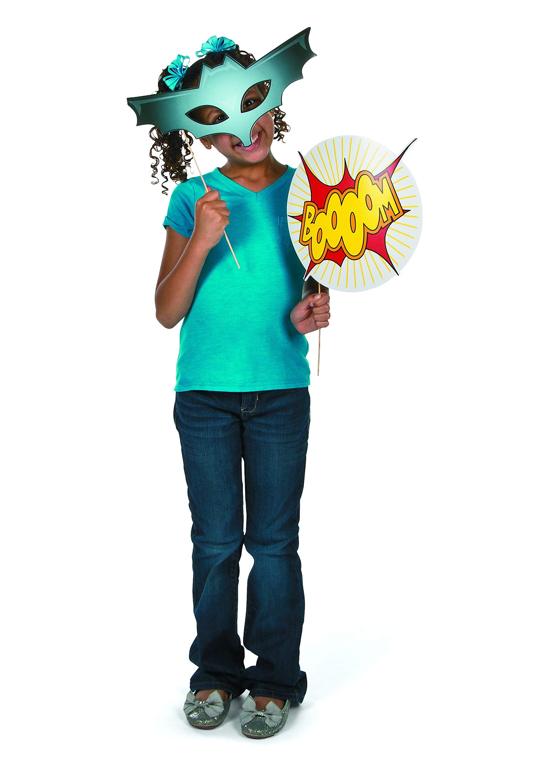 Super Hero Stick Costume Props (1 Dozen) Photobooth Supplies, Birthday Party Favors, Diy Decorations